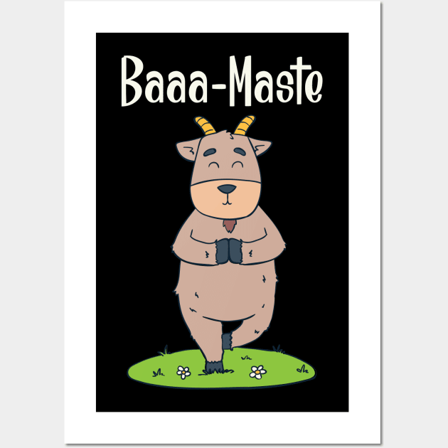 Goat Yoga T Shirt funny namaste gift Wall Art by biNutz